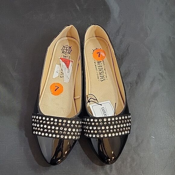 BRAND NEW HARBORSIDE RHINESTONES EMBELLISHMENTS SLIDES BALLET FLATS SHOE - Picture 3 of 12